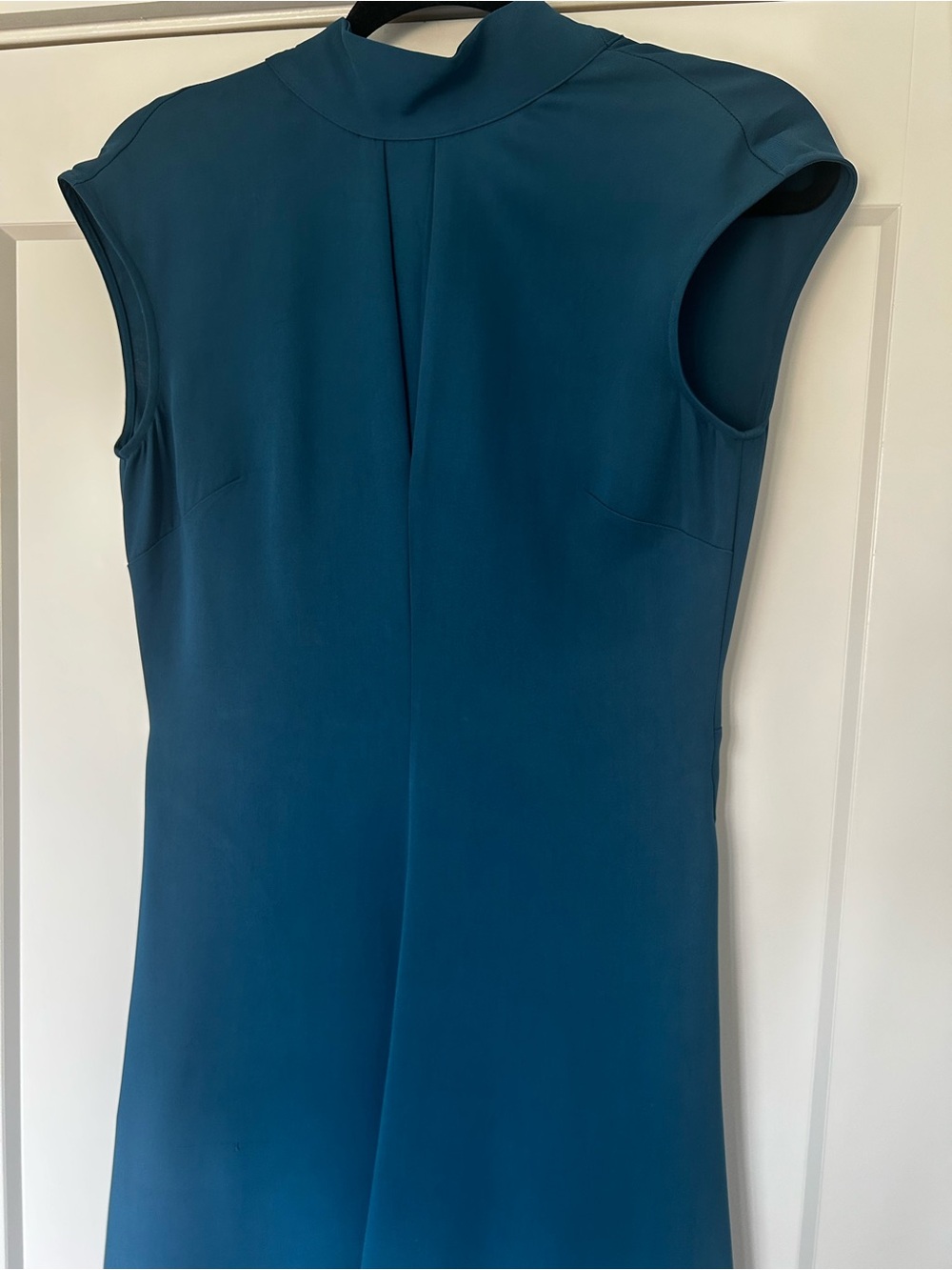 Reiss Livvy Sleeveless Teal Midi Dress with High Neck - Picture 5 of 9